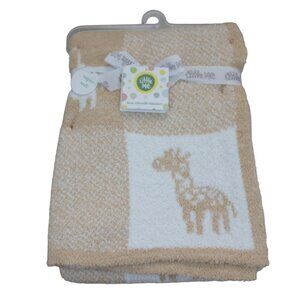 Little Me Luxe Chenille Safari Baby Blanket Giraffe Zebra Elephant Soft NWT RARE